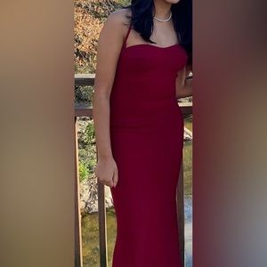 wine red prom dress